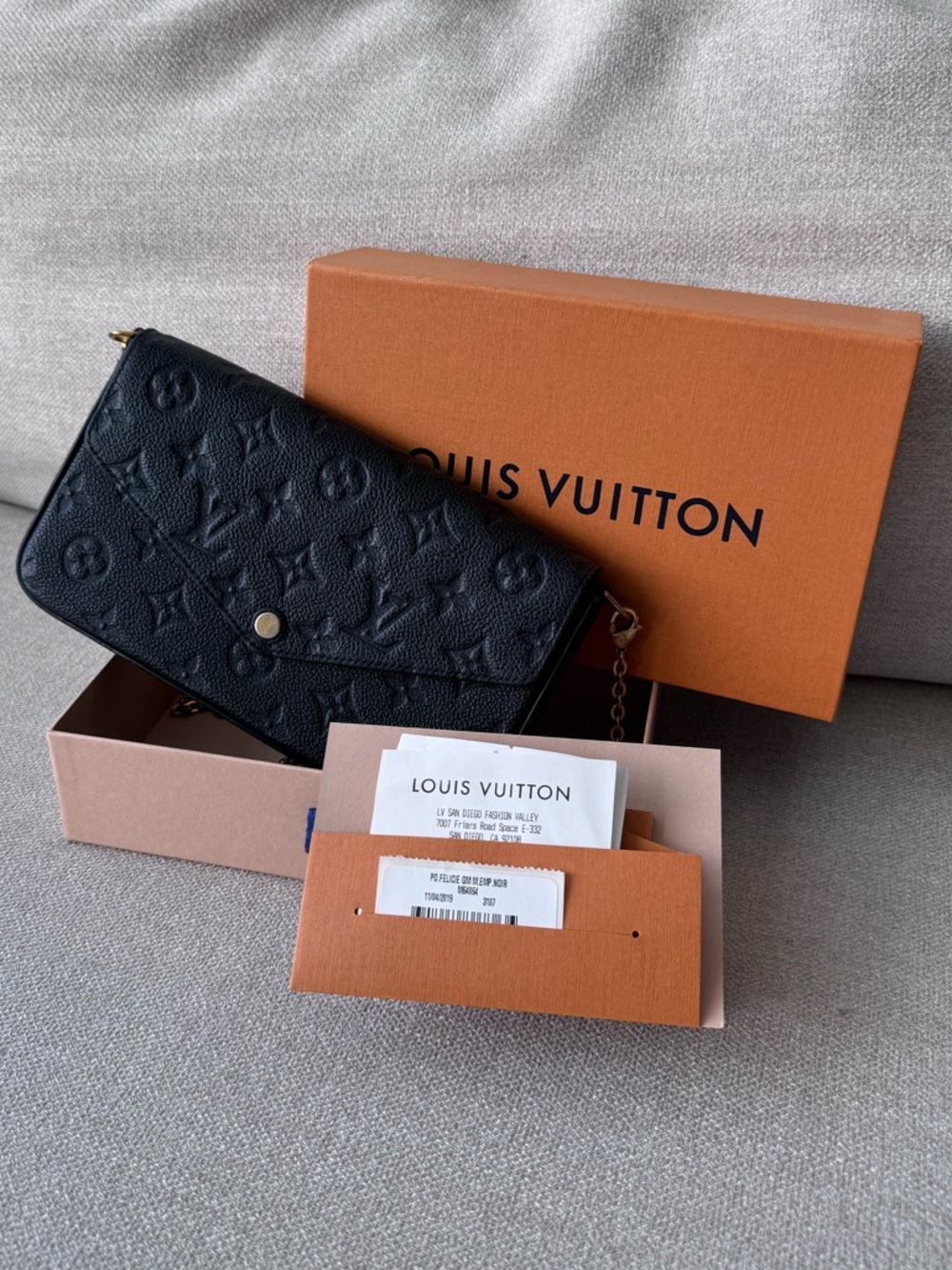 Louis Vuitton Pochette Félicie Monogram Empereinte Leather Noir